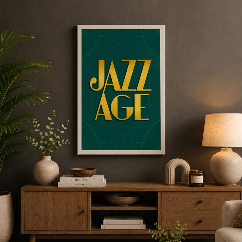 Jazz Age Art Deco - Wrapped Canvas, 24x16 - 61.0 x 40.6 cm, White Border