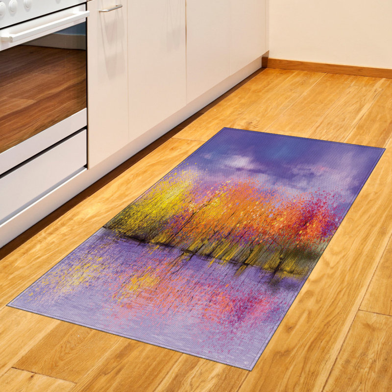 Tapis décoratif en laine à haute densité à longs fibres Autumn, Rectangle 2 pi 7 po x 5 pi