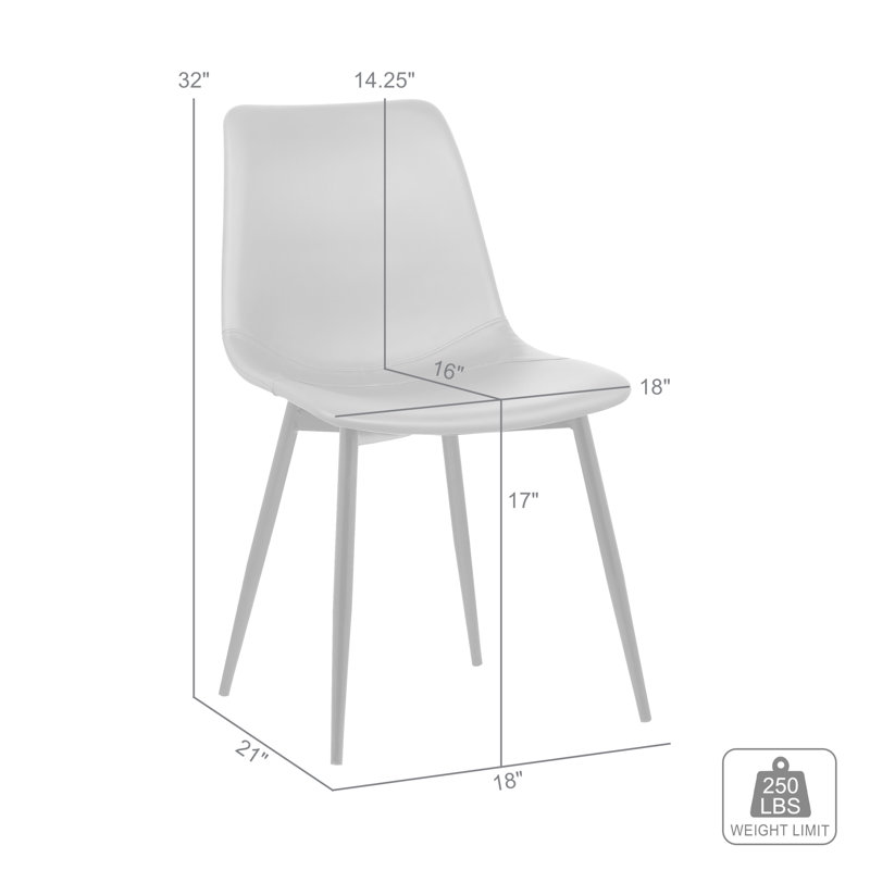 Bixler 44cm H Upholstered Side Chair, Black