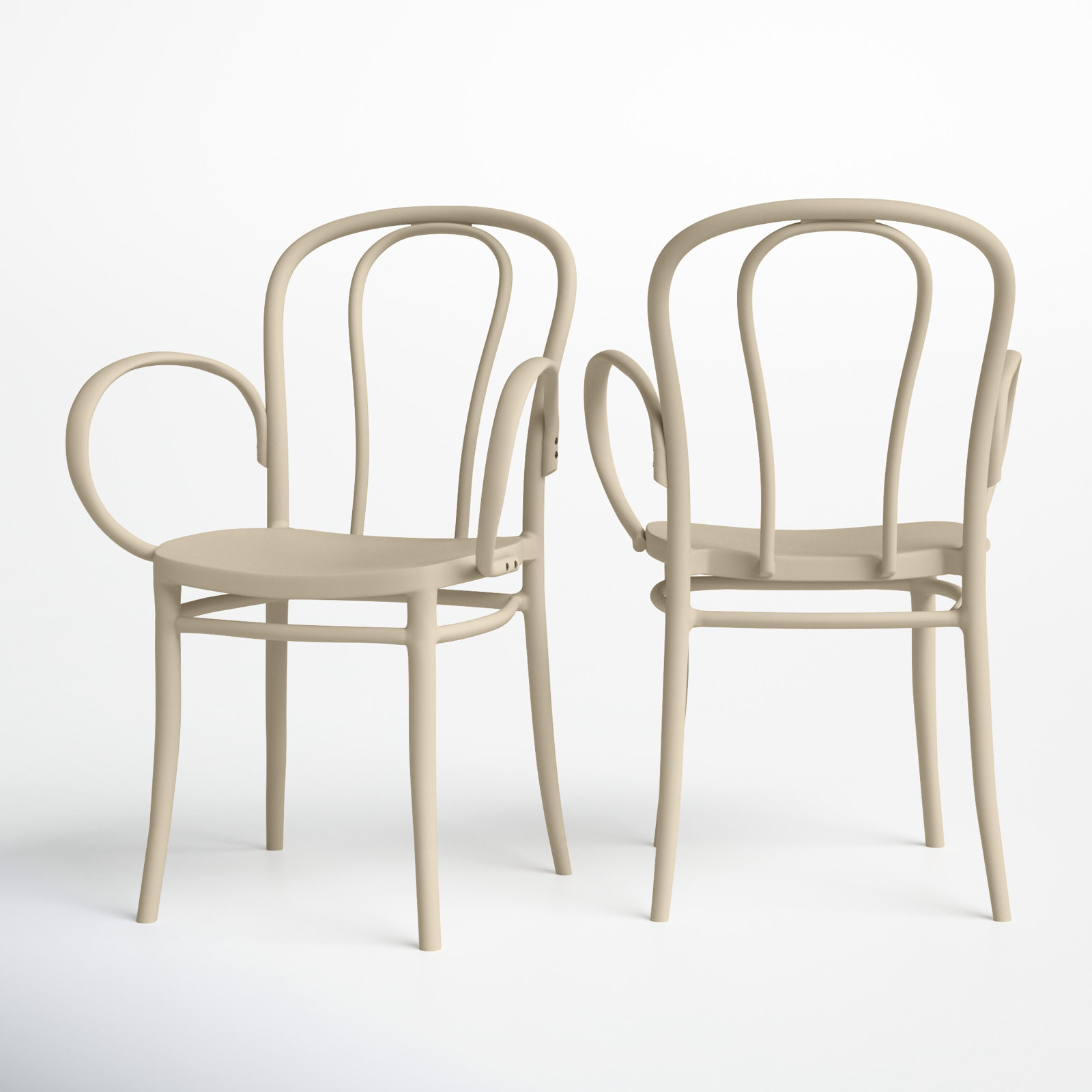 Farrah Stacking Patio Dining Armchair, Taupe