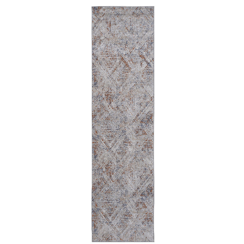 Tapis de couloir beige / géométrique Collection Payas 2X8, Tapis de couloir 2 pi 2 po x 8 pi