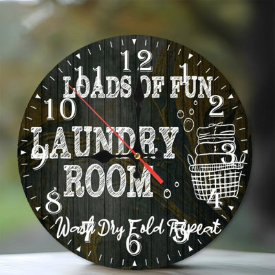 Horloge murale en bois 10 po, mouvement silencieux, à piles (piles AA non incluses), décor artistique, parfait pour les décorations