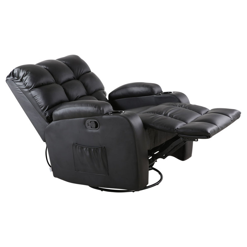 Hayatul Swivel Home Theatre Recliner with Massager, Brown