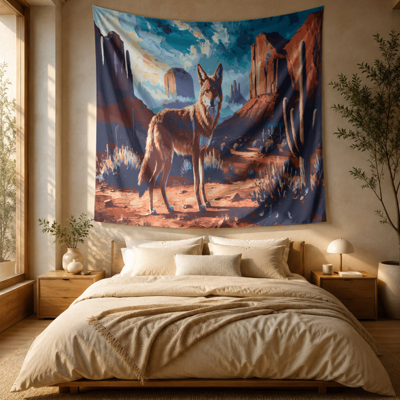 Tapisserie murale Coyote 17 de Southwestern Animals, 88" x 104"