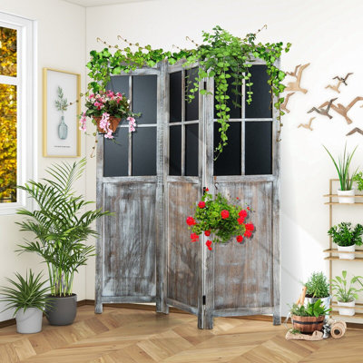 Gosney 136 cm W x 178 cm H 3 - Panel Solid Wood Folding Room Divider