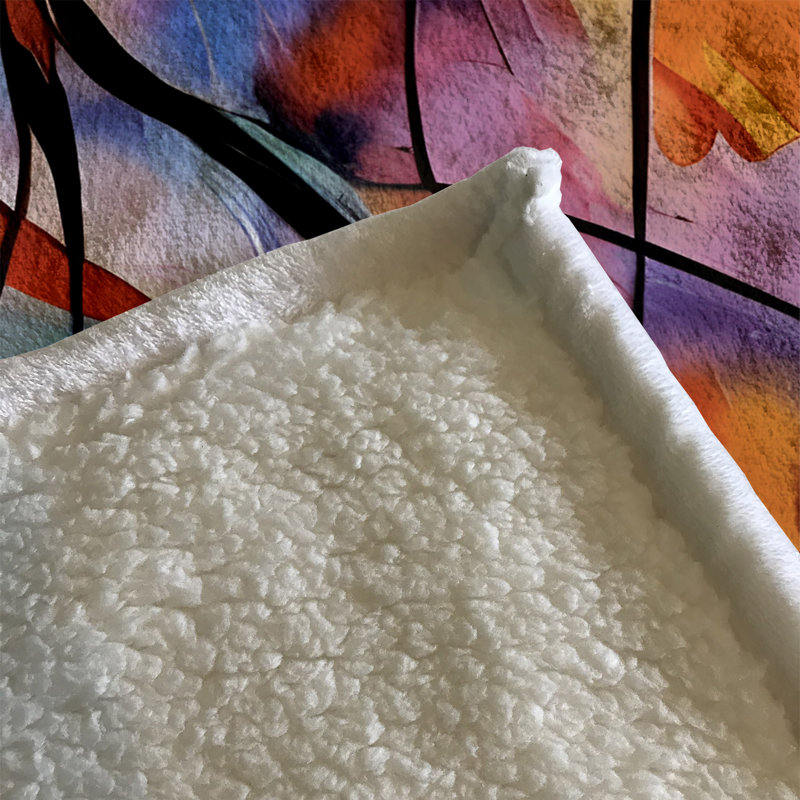 Throw Blanket, 51" W x 60" L, Marble/Abstract, Blue/Pink/Orange