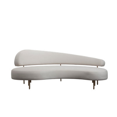Sitiera_01 Terracota Velvet Upholstered 3-Seater Sofa With Aged Bronze Legs By Andean