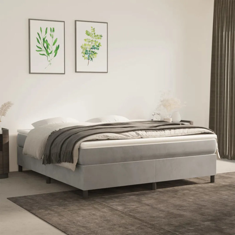 Kallstrom Solid Wood Bed, Light Grey, 180 x 203cm