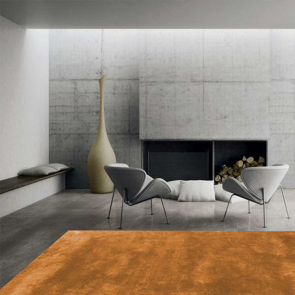 Ground Control Area Rug in Orange, Round 4'11", Copper