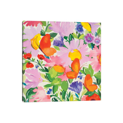 Butterflies And Echinacea by Kim Parker - Wrapped Canvas Print