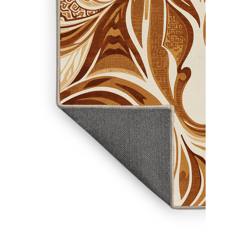 Tapis oriental doux et moelleux à motif de calligraphie classique en beige, 2 pi x 3 pi