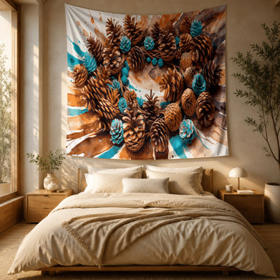 Southwestern Plants Pinecone 181 Wall Tapestry