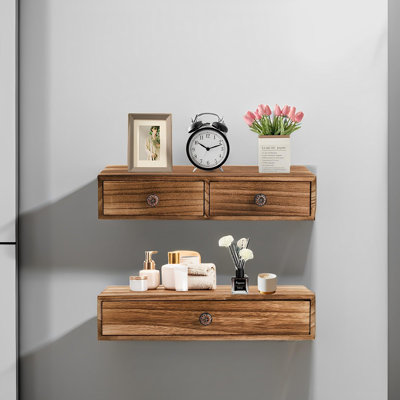 Daegal 2 Piece Wood Floating Shelf