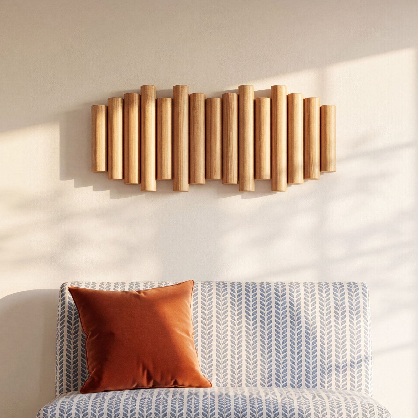 5-Hook Solid Wood Coat Rack, Light Brown