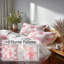 Ensemble de literie 5 pièces French Country - Ensemble de housse de couette et coussin décoratif Patchwork rose et blanc-124288644