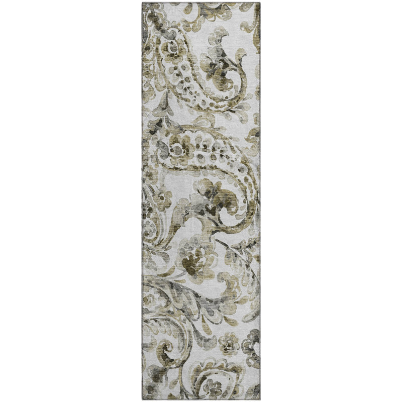 Premium Machine Washable Prisco Brown Rug, Runner 2'3" x 7'6"