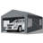 10'X20' Heavy-Duty Dark Grey Carport With Reinforced Galvanized Steel Frame