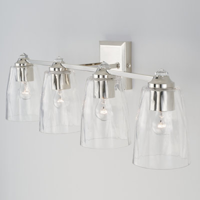 Éclairage pour salle de bain 4 lumières à intensité variable chrome / nickel poli Stancil