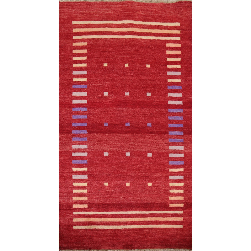Red Handmade Gabbeh  Oriental Rug 3x4