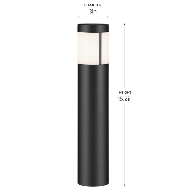 Borne à DEL 12,2 po Kichler 12 Volt 2700K au fini noir texturé