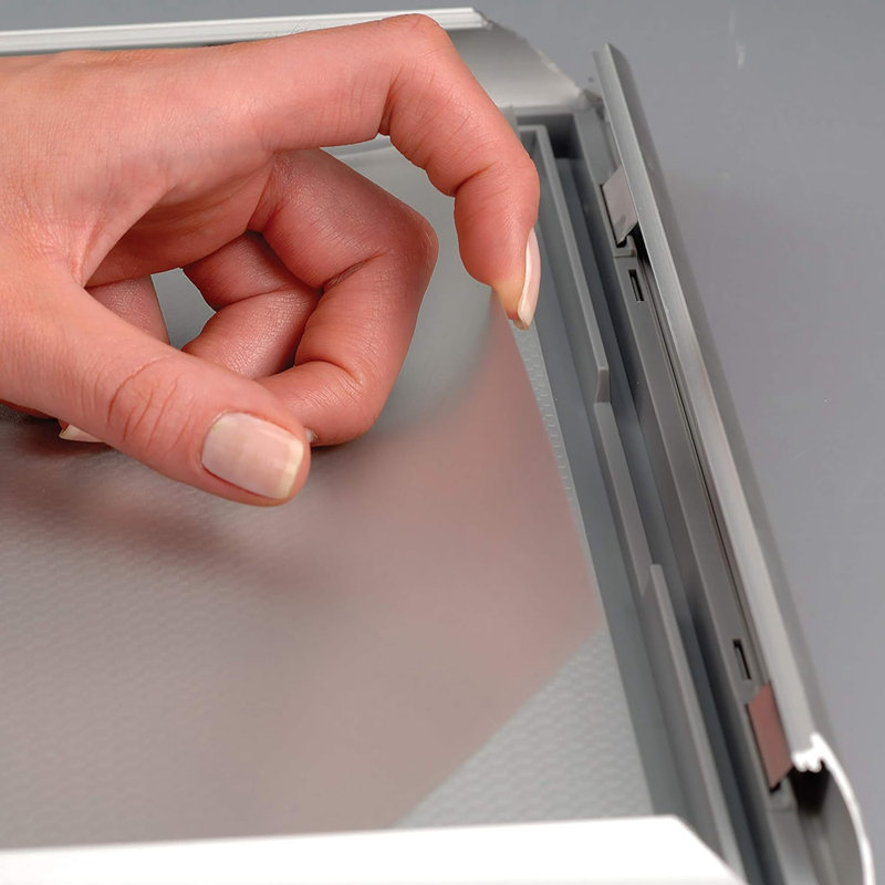 Opti Snap Poster Frame 11x17 Inch Silver 1" Aluminum Profile Front Loading Wall Mounting (100 pack)