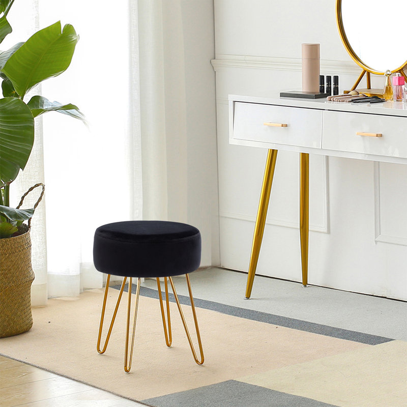 Tabouret de coiffeuse Childress, Noir