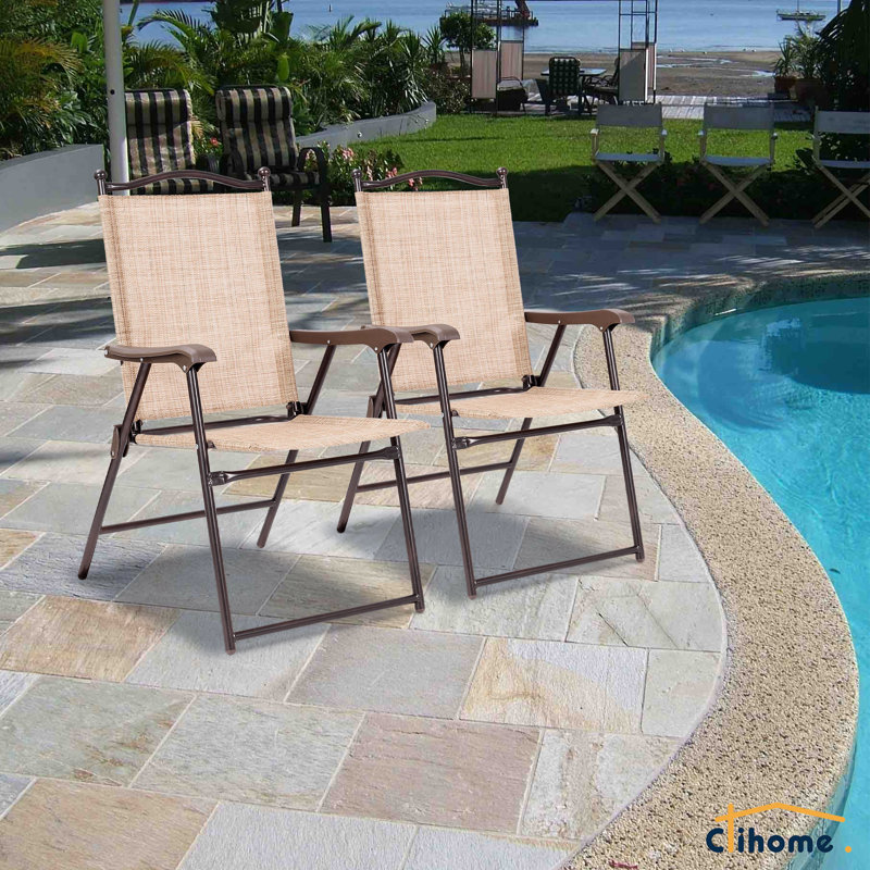 Chaise de camping pliante, Beige