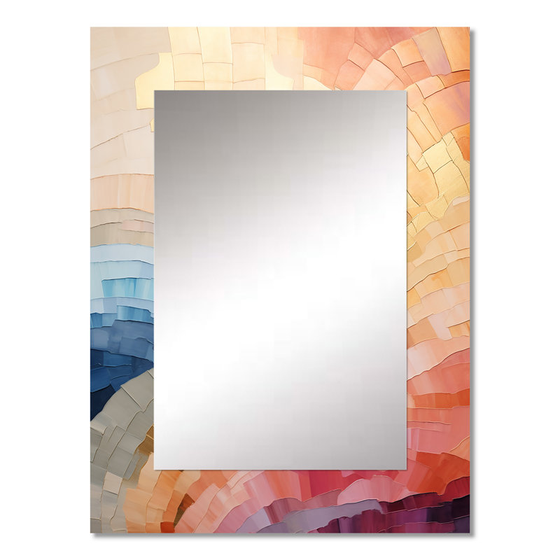 Minimalisme Colors In Harmony II - miroir mural décoratif arc-en-ciel, miroir traditionnel, impression d'art en métal