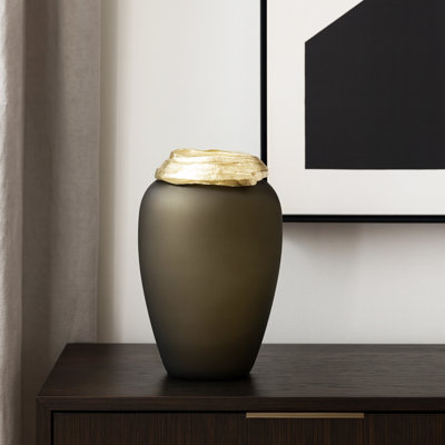 Santara Handmade Glass and Aluminum Table Vase for Flowers