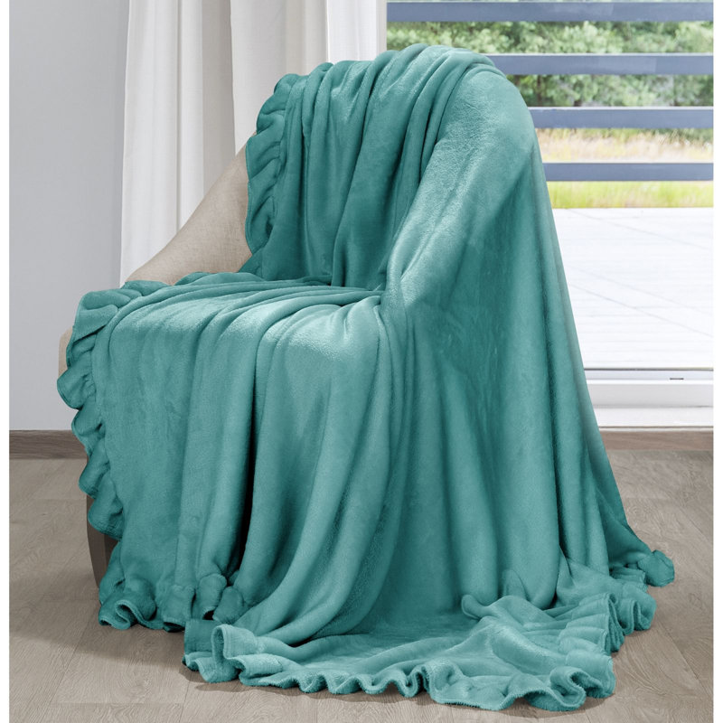 Buckhurst Polyester No Pattern Bedspread, Light Turquoise