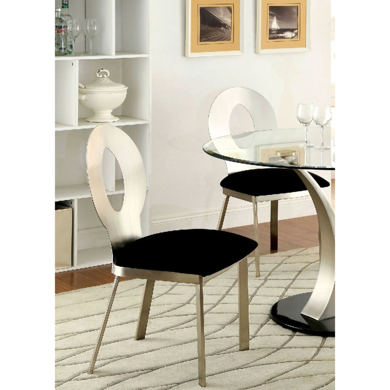Chaise d'appoint contemporaine l 17,4 po (2 / RCT), argent / noir