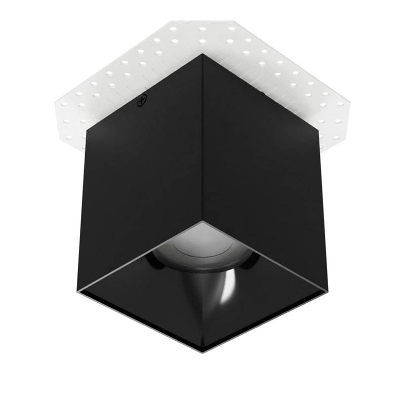 Plafonnier encastré sans cadre à DEL 5 lumières Zoron, Noir, H 4,25 po x l 3,63 po x P 3,63 po