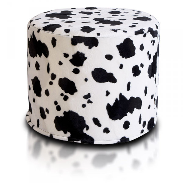 Vitali 50cm Wide Round Animal Print Pouf Ottoman