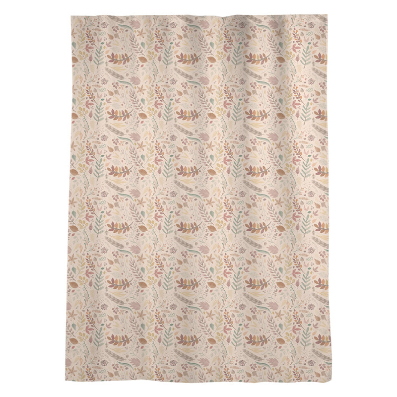 Sheer Curtain Single Panel, Brown/Beige/Orange