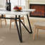 Grande table de salle à manger rectangulaire 70,9 po, grand bureau imperméable en grain de marbre pour 8 personnes, table de salle à manger familiale de luxe avec pieds réglables pour la cuisine, le salon, le bureau, l 70,9 po x P 35,4 po
