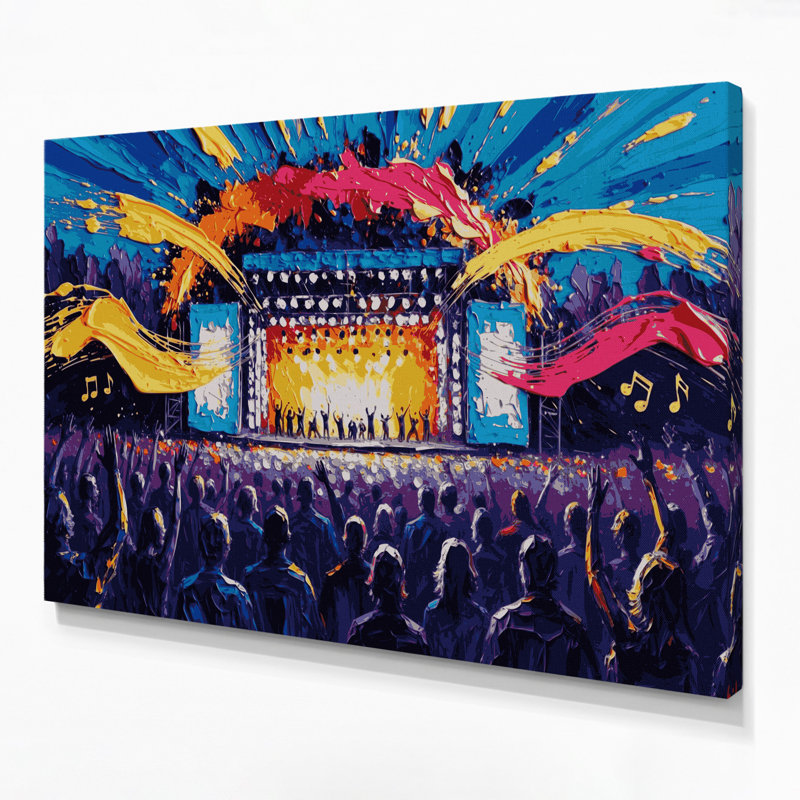 Art musical sur toile bleu, H 20 po x l 30 po