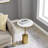 Julianna Midcentury Modern Accent Table with Gold Metal Base and Genuine Marble Tabletop
