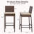 Set of 2 30" Outdoor Wicker Bar Stools with Cushion, Aluminum Frame-66888719-66888720