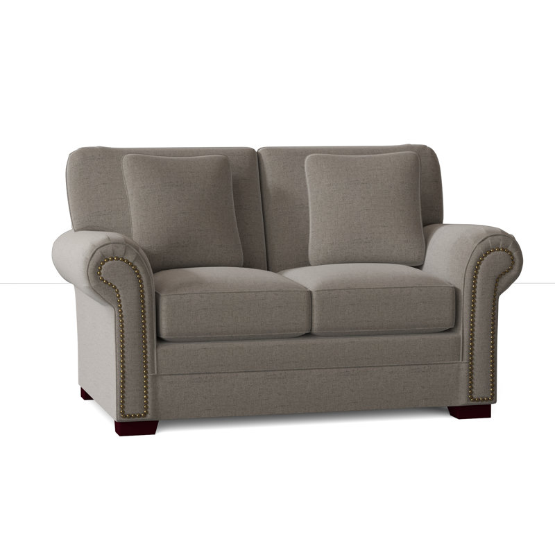 Adrena Loveseat, Handsome 45 Black Performance Twill, Light Brass, No