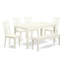 Ensemble de table de salle à manger 6 pièces comprenant une table de cuisine rectangulaire et 4 chaises de salle à manger avec banc, lin blanc-315999781
