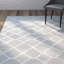 Tapis bleu / crème en laine touffeté à la main Singley-1528952616