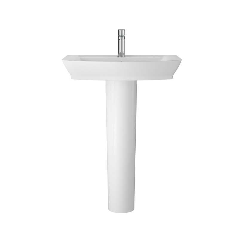 Maya Vitreous China Rectangular 465mm Full Pedestal Basin