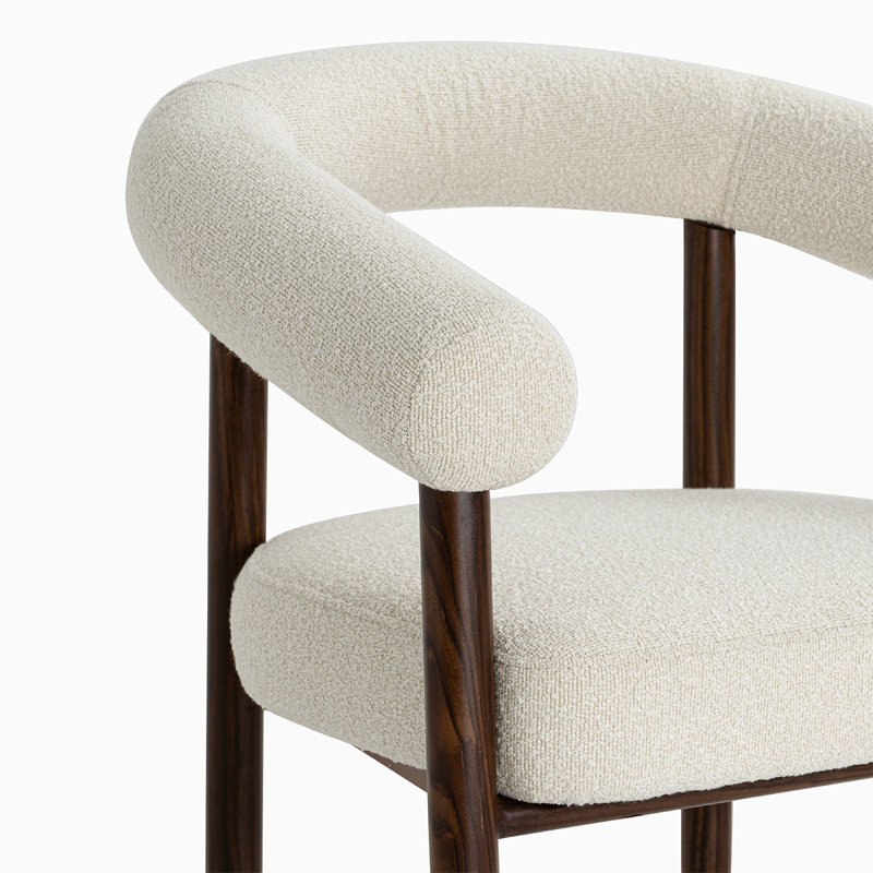 Chaise rembourrée Solaze Boucle, Noyer