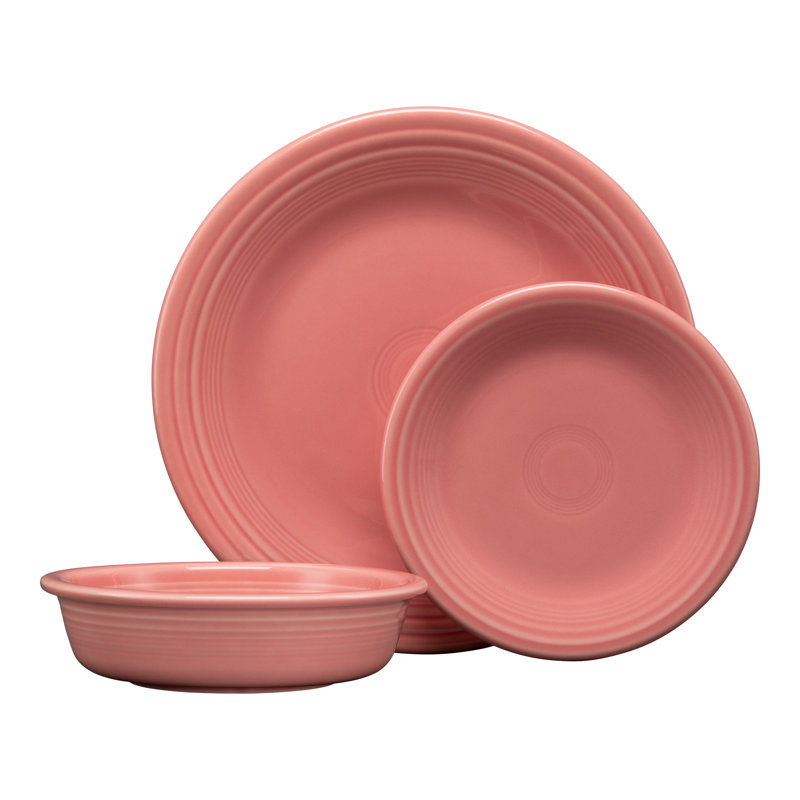 Couvert de 3 pièces à rebord classique Fiesta, pour 1 personne, Pivoine