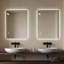 Miroir de salle de bain 24 * 32 "avec lumières à DEL avant et rétro-éclairé, miroirs de salle de bain anti-buée pour montage mural, 3 couleurs et 5 niveaux à intensité variable, horizontal / vertical