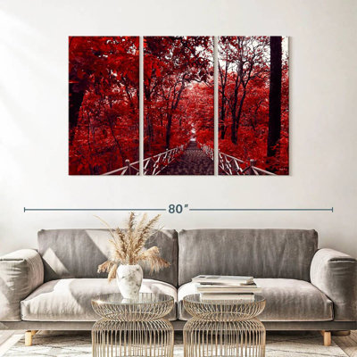 " Red Trees " 3 - Pieces