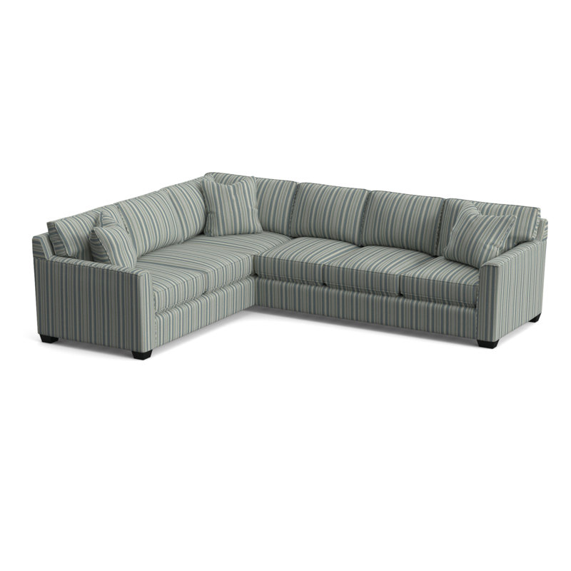 Frye L-Sectional, Green and Blue Stripe; 0252-54, Left Hand Facing, Black