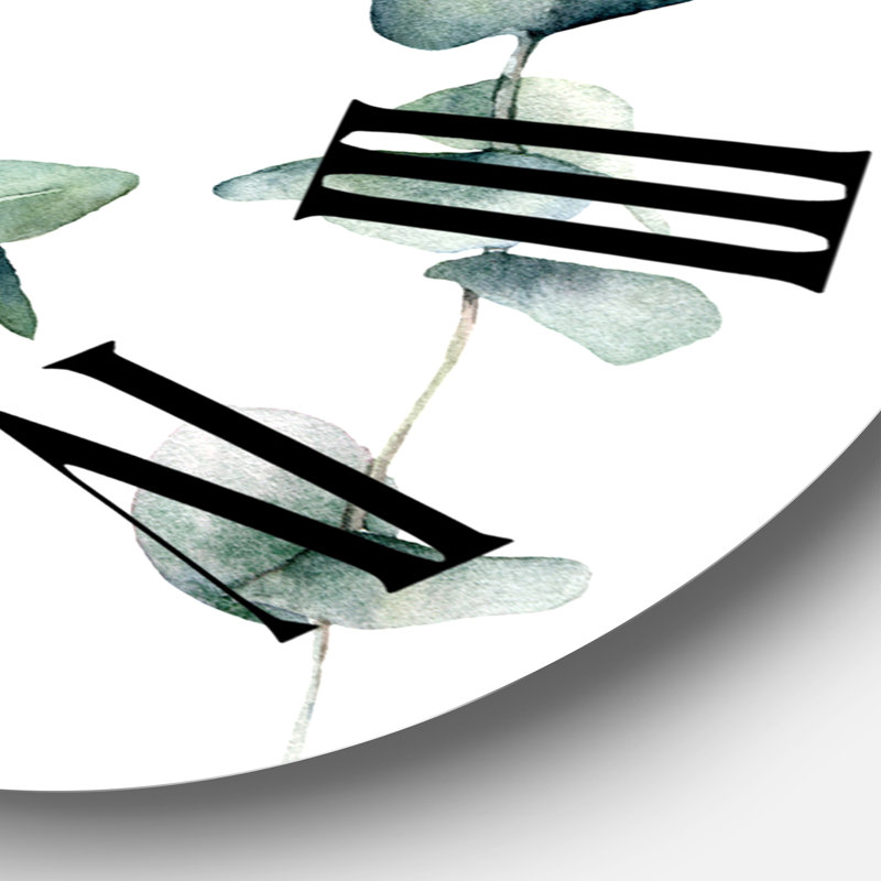 Green Eucalyptus Branches I - Horloge murale traditionnelle, Grand
