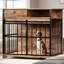 Safe Dog Cage With Solid Wood Top, 69.27 Lb, Good For Puppies And Secure Kennel Rounded Bars, 34.67 Inches Long, Indoor Use