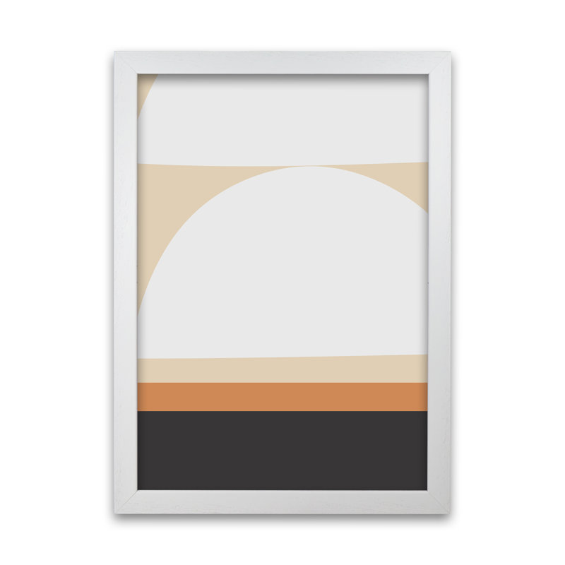White Abstract Shapes A Original - Print, 42cm H x 30cm W x 3cm D, White Frame